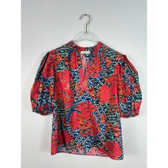 Ulla Johnson Tillie Puff Sleeve Top Flamingo Sz 0 - Picture 3 of 7